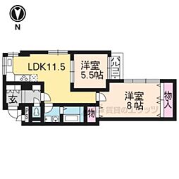 御所131 2LDKの間取図画像