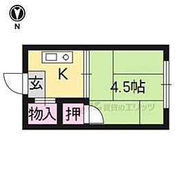 丹羽パンション 1Kの間取図画像