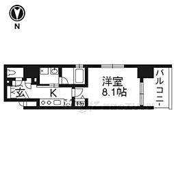 ベラジオ京都西大路 1Kの間取図画像