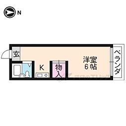 ヒルハイツ一条 ワンルームの間取図画像