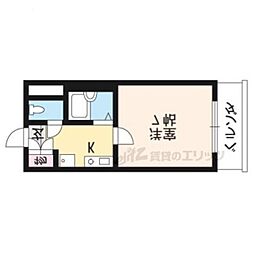 ピラーズ御所西 1Kの間取図画像