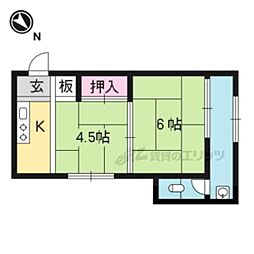 広田アパート 2Kの間取図画像