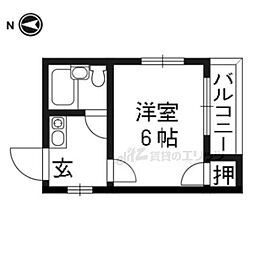 オークハイツ ワンルームの間取図画像