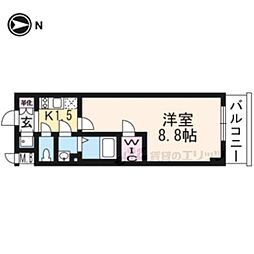 ESPLACEKYOTORAKUNAN 1Kの間取図画像