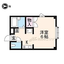 小華マンション 1Kの間取図画像