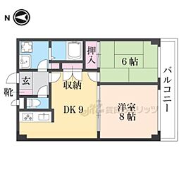 グリーンヴィレッジ吉田 2LDKの間取図画像