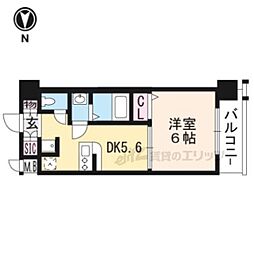 エステムコート京都西大路 1DKの間取図画像