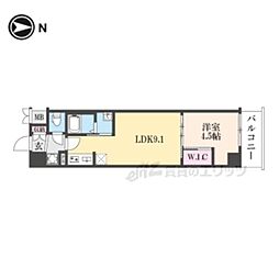 JR東海道・山陽本線 西大路駅 徒歩15分の賃貸マンション 5階1LDKの間取り