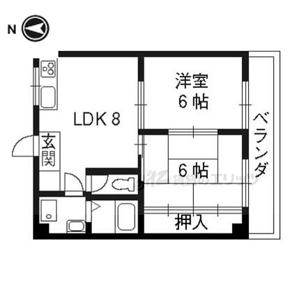 京都府京都市下京区油小路通り綾小路下る風早町(賃貸マンション2DK・6階・45.11㎡)の写真 その2