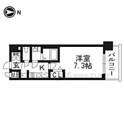プレサンスTHEKYOTO流雅 1Kの間取図画像