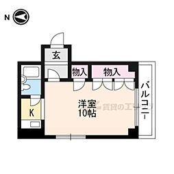 第2正美堂ビル 8階ワンルームの間取り