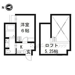 WEST9 MIRROR 1号館 2階1Kの間取り