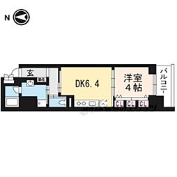 ベラジオ京都梅小路 3階1DKの間取り