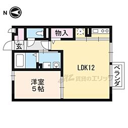 アーバンスクエアII 1階1LDKの間取り