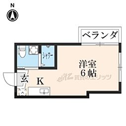 抜天房 4階1Kの間取り