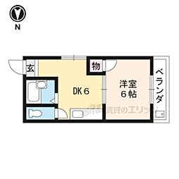 レジデンスSY 1DKの間取図画像