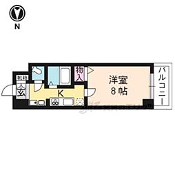 ロイヤルシティ西大路 11階1Kの間取り