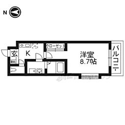 メゾン・アクティブ 4階1Kの間取り