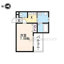 KING CRAFT FUKAKUSA 1階1Kの間取り