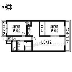 JR山陰本線 二条駅 徒歩10分の賃貸マンション 4階2LDKの間取り