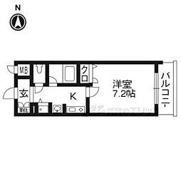 ベラジオ五条烏丸 2階1Kの間取り