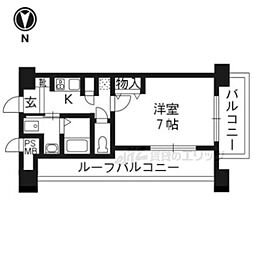 エイペックス京都室町 8階1Kの間取り