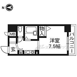 プレサンス京都清水 5階1Kの間取り