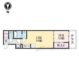 シエーナグランデ四条烏丸 1階1LDKの間取り