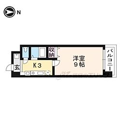 パサージュ二条城東 5階1Kの間取り