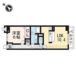 ラルジュ西金ヶ崎 3階1LDKの間取り