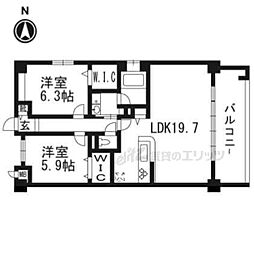カーサロータス 1LDKの間取図画像