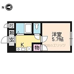 グランタック河原町五条 1Kの間取図画像