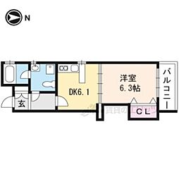 K'zALLAY 1DKの間取図画像