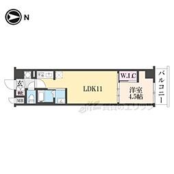 スワンズ京都東寺ガーデン 1LDKの間取図画像