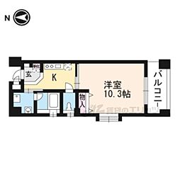 アスヴェル京都東山五条 1Kの間取図画像