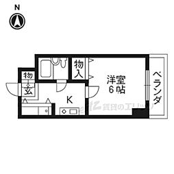 ライオンズマンション四条烏丸 1Kの間取図画像