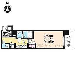 プレサンス京都四条大宮 1Kの間取図画像