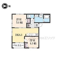仮)東山区日吉町226-5新築 2DKの間取図画像