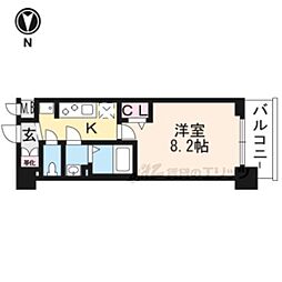 プレサンスTHEKYOTO東福寺WEST 1Kの間取図画像
