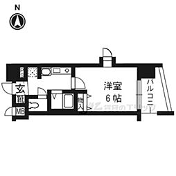 プレサンス京都烏丸NEXT 1Kの間取図画像