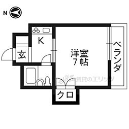 サピエンスコート烏丸七条 1Kの間取図画像