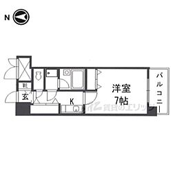 ライオンズマンション四条堀川 1Kの間取図画像