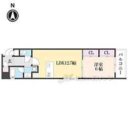 フォレスト油小路四条 1LDKの間取図画像