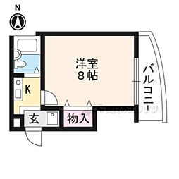 ラフォーレ円町 1Kの間取図画像