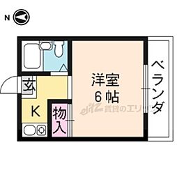 ロイヤルコーポタカノ 1Kの間取図画像