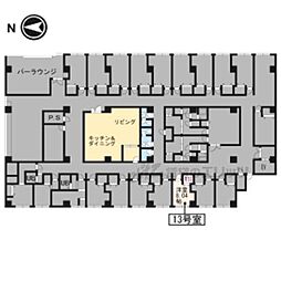 レヴィア北白川 ワンルームの間取図画像