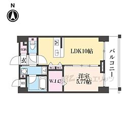 Viento京都駅 1LDKの間取図画像