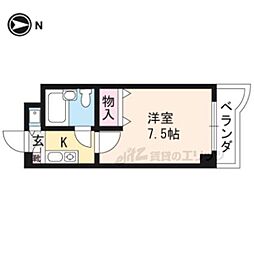 四ノ宮コート 1Kの間取図画像