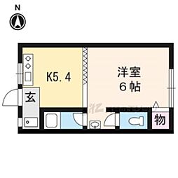 31stメイフラワー 1Kの間取図画像