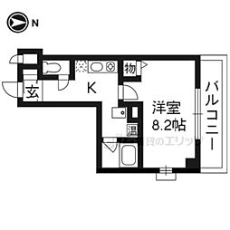 アティ今出川 1Kの間取図画像